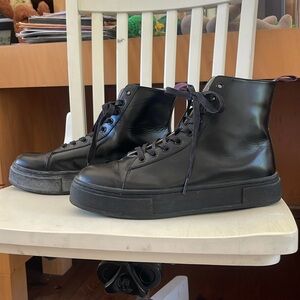 EYTYS leather black lace up boots. Men’s size 9. Rubber soles.
